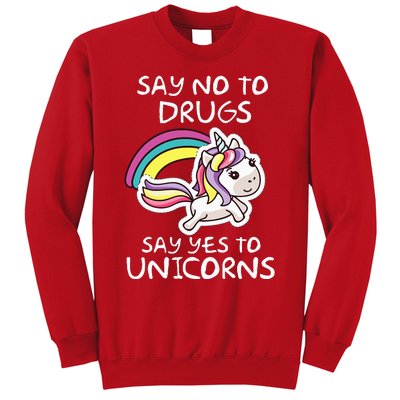 Red Ribbon Week  Say No Say Yes to Unicorns Sweatshirt