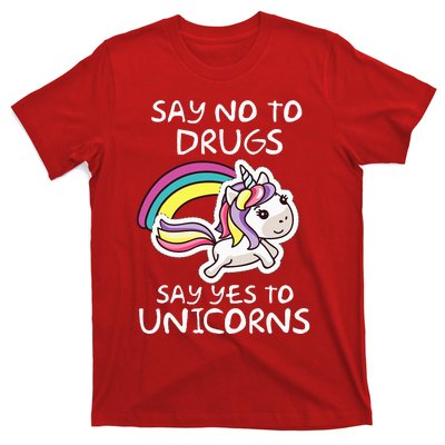 Red Ribbon Week  Say No Say Yes to Unicorns T-Shirt