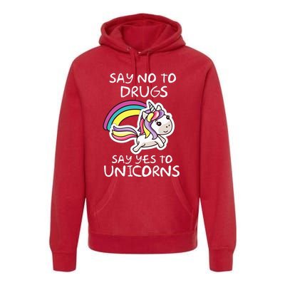 Red Ribbon Week  Say No Say Yes to Unicorns Premium Hoodie