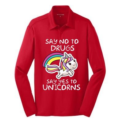 Red Ribbon Week  Say No Say Yes to Unicorns Silk Touch Performance Long Sleeve Polo