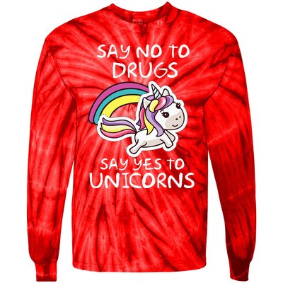 Red Ribbon Week  Say No Say Yes to Unicorns Tie-Dye Long Sleeve Shirt