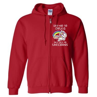 Red Ribbon Week  Say No Say Yes to Unicorns Full Zip Hoodie