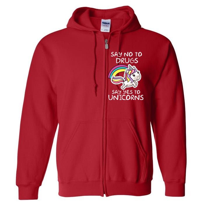 Red Ribbon Week  Say No Say Yes to Unicorns Full Zip Hoodie