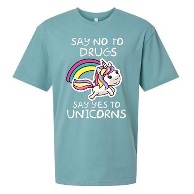 Red Ribbon Week  Say No Say Yes to Unicorns Sueded Cloud Jersey T-Shirt