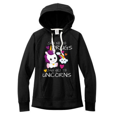 Red Ribbon Week  Say No Say Yes To Unicorns Women's Fleece Hoodie