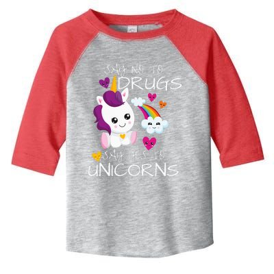 Red Ribbon Week  Say No Say Yes To Unicorns Toddler Fine Jersey T-Shirt