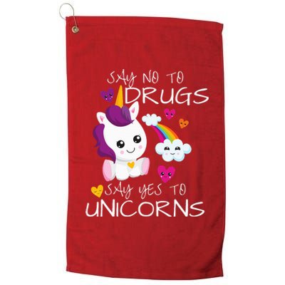 Red Ribbon Week  Say No Say Yes To Unicorns Platinum Collection Golf Towel