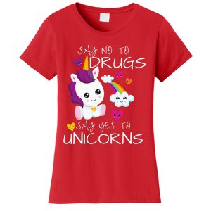 Red Ribbon Week  Say No Say Yes To Unicorns Women's T-Shirt