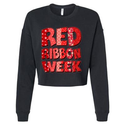 Red Ribbon Weekend Substance Abuse Awareness Cropped Pullover Crew