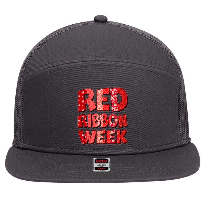 Red Ribbon Weekend Substance Abuse Awareness 7 Panel Mesh Trucker Snapback Hat