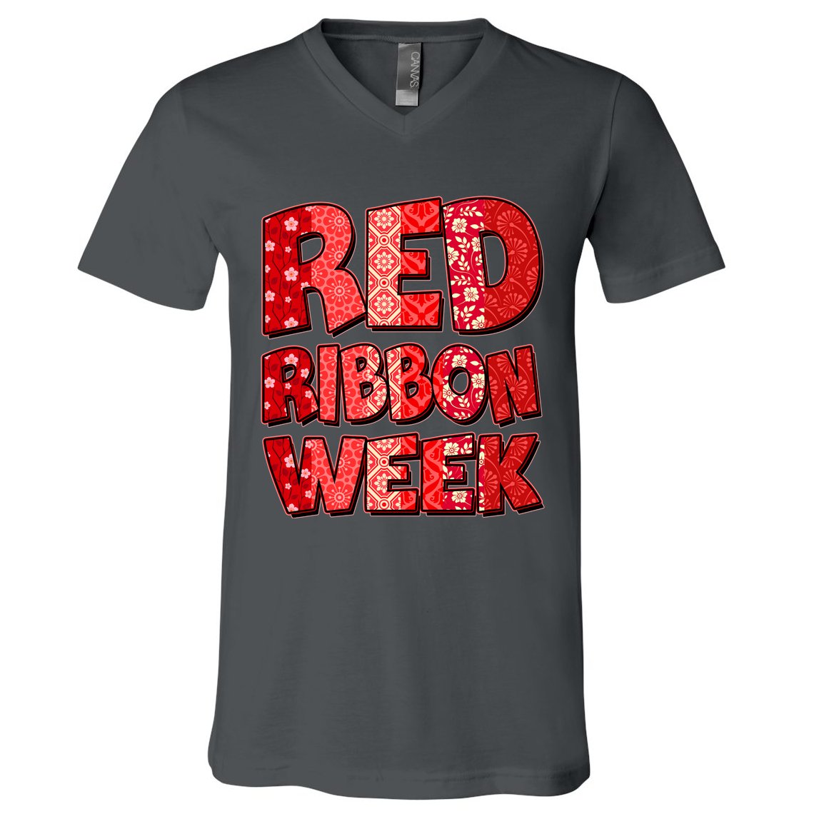 Red Ribbon Weekend Substance Abuse Awareness V-Neck T-Shirt