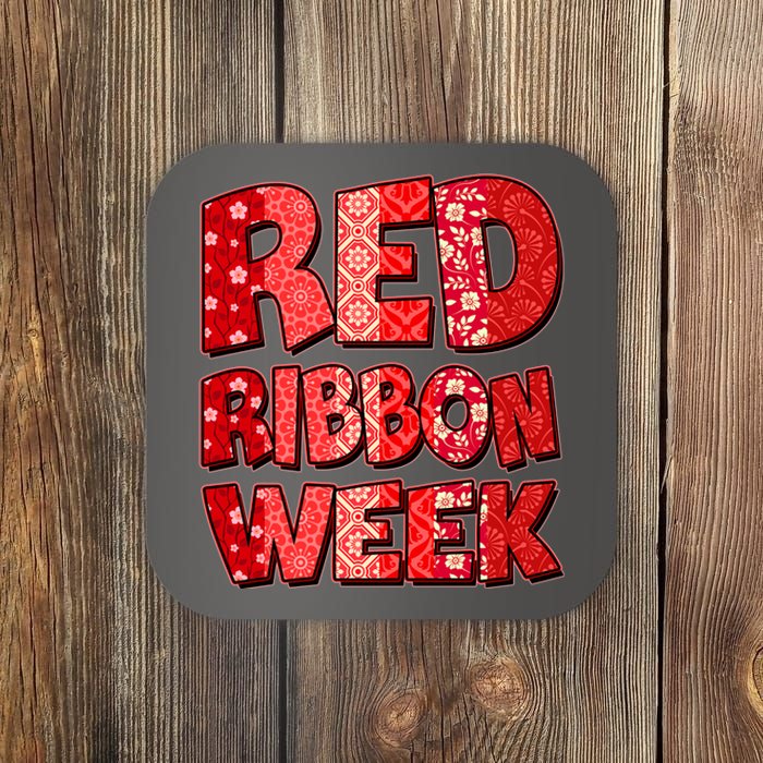 Red Ribbon Weekend Substance Abuse Awareness Coaster