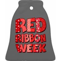 Red Ribbon Weekend Substance Abuse Awareness Ceramic Bell Ornament