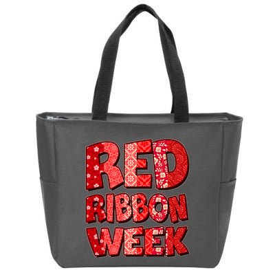 Red Ribbon Weekend Substance Abuse Awareness Zip Tote Bag