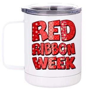 Red Ribbon Weekend Substance Abuse Awareness 12 oz Stainless Steel Tumbler Cup