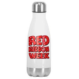 Red Ribbon Weekend Substance Abuse Awareness Stainless Steel Insulated Water Bottle