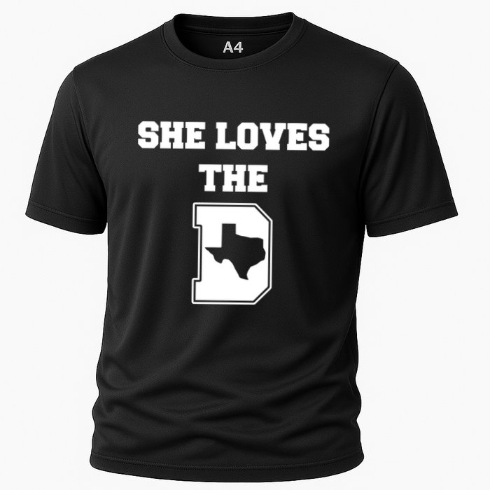 Ruby Reid Wearing She Loves The D Dallas Texas Cooling Performance Crew T-Shirt