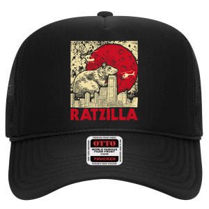 Ratzilla Rat Whisperer Rodent Lover Rat Lover High Crown Mesh Back Trucker Hat