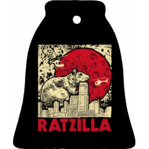 Ratzilla Rat Whisperer Rodent Lover Rat Lover Ceramic Bell Ornament