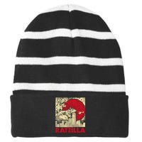 Ratzilla Rat Whisperer Rodent Lover Rat Lover Striped Beanie with Solid Band