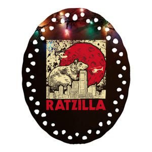 Ratzilla Rat Whisperer Rodent Lover Rat Lover Ceramic Oval Ornament