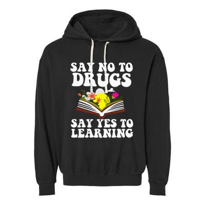 Red Ribbon Week Say No Say Yes to Learning Teacher Garment-Dyed Fleece Hoodie