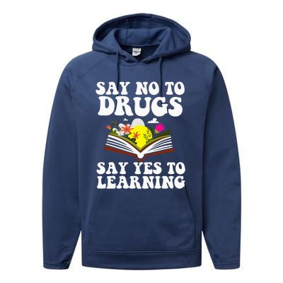 Red Ribbon Week Say No Say Yes to Learning Teacher Performance Fleece Hoodie