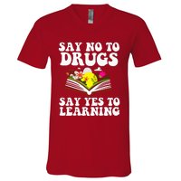 Red Ribbon Week Say No Say Yes to Learning Teacher V-Neck T-Shirt