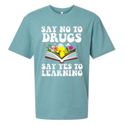 Red Ribbon Week Say No Say Yes to Learning Teacher Sueded Cloud Jersey T-Shirt