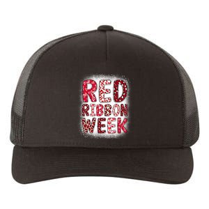 Red Ribbon Week Groovy Red Ribbon Awareness Yupoong Adult 5-Panel Trucker Hat