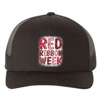 Red Ribbon Week Groovy Red Ribbon Awareness Yupoong Adult 5-Panel Trucker Hat