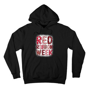 Red Ribbon Week Groovy Red Ribbon Awareness Hoodie