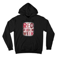 Red Ribbon Week Groovy Red Ribbon Awareness Hoodie