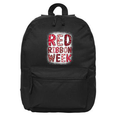Red Ribbon Week Groovy Red Ribbon Awareness 16 in Basic Backpack