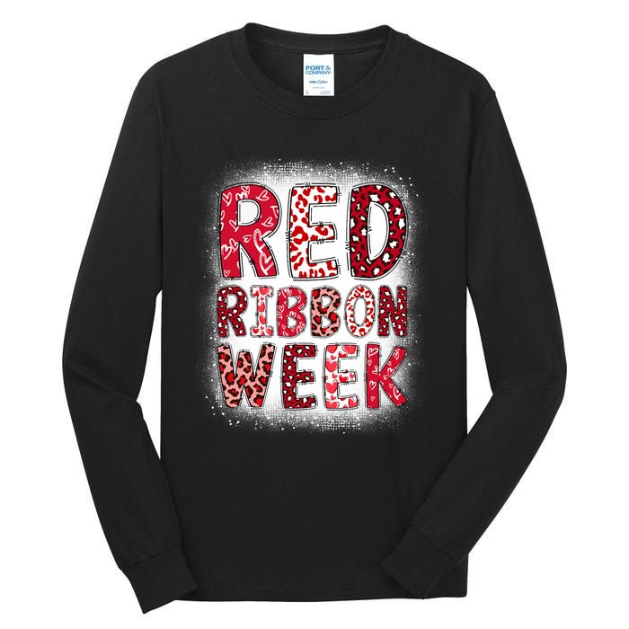 Red Ribbon Week Groovy Red Ribbon Awareness Tall Long Sleeve T-Shirt