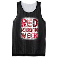 Red Ribbon Week Groovy Red Ribbon Awareness Mesh Reversible Basketball Jersey Tank