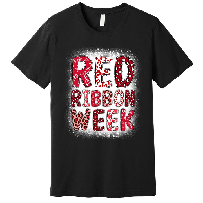 Red Ribbon Week Groovy Red Ribbon Awareness Premium T-Shirt