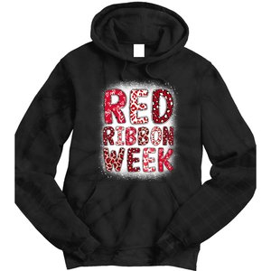 Red Ribbon Week Groovy Red Ribbon Awareness Tie Dye Hoodie