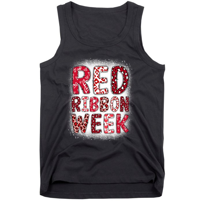 Red Ribbon Week Groovy Red Ribbon Awareness Tank Top