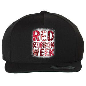 Red Ribbon Week Groovy Red Ribbon Awareness Wool Snapback Cap