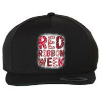 Red Ribbon Week Groovy Red Ribbon Awareness Wool Snapback Cap