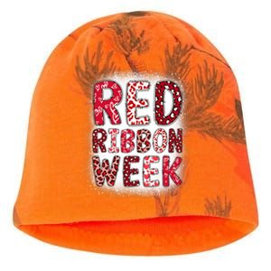 Red Ribbon Week Groovy Red Ribbon Awareness Kati - Camo Knit Beanie