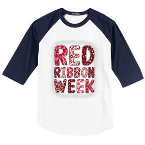 Red Ribbon Week Groovy Red Ribbon Awareness Baseball Sleeve Shirt