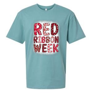 Red Ribbon Week Groovy Red Ribbon Awareness Sueded Cloud Jersey T-Shirt