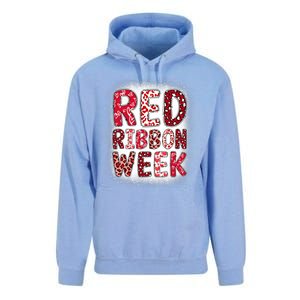 Red Ribbon Week Groovy Red Ribbon Awareness Unisex Surf Hoodie