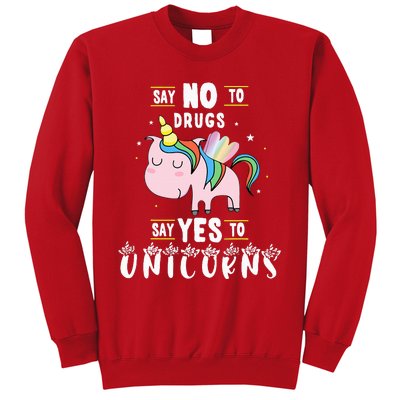 Red Ribbon Week Say No To Drugs Say Yes to Unicorns Gift Sweatshirt