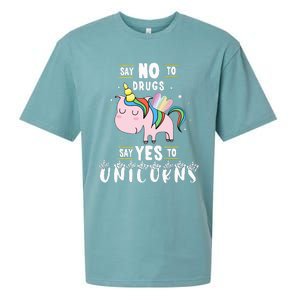 Red Ribbon Week Say No To Drugs Say Yes to Unicorns Gift Sueded Cloud Jersey T-Shirt