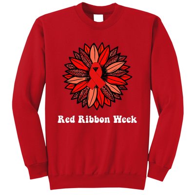 Red Ribbon Week Red Ribbon Sunflower Red Ribbon Week Sweatshirt