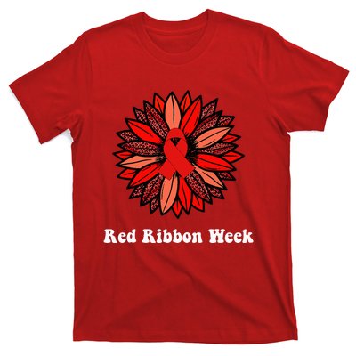 Red Ribbon Week Red Ribbon Sunflower Red Ribbon Week T-Shirt