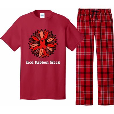 Red Ribbon Week Red Ribbon Sunflower Red Ribbon Week Pajama Set